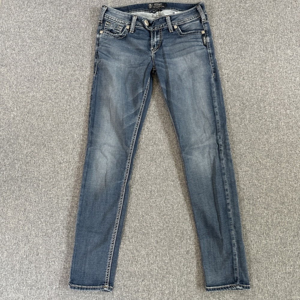 Silver Jeans Tuesday Low Skinny Women's 27x29 Stretch Blue‎ Denim Jeans